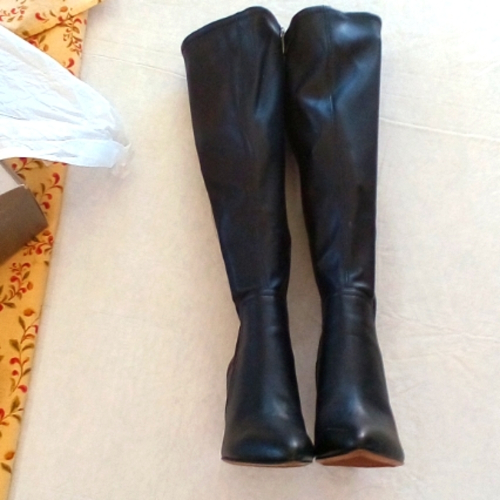 Leather Blk Boots Sz 8